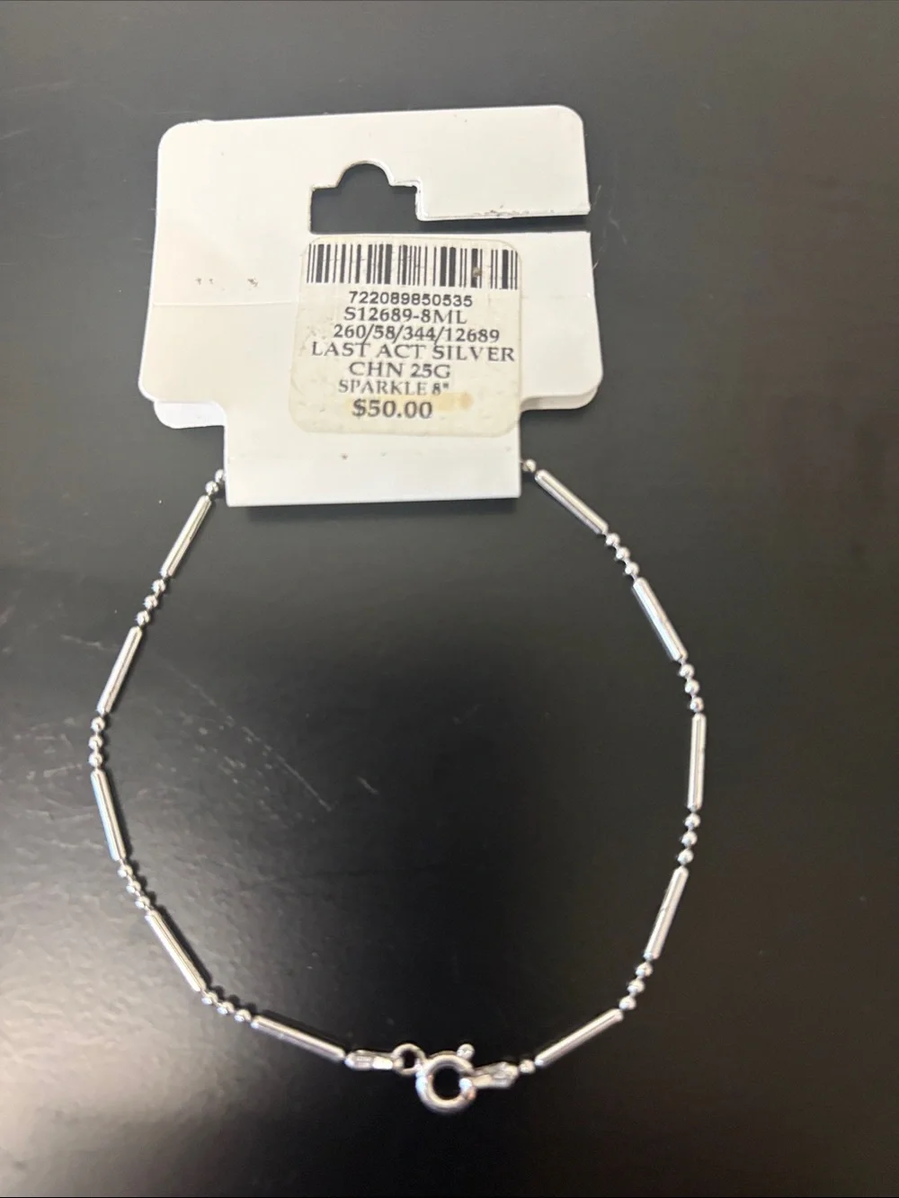 Giani Bernini Sterling Silver Bar Bead 8” Bracelet - New